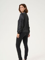 Kaffe KAluna V-Neck Long Sleeve Printed Blouse - Image 3 of 5