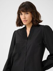 Kaffe KAmaia V-Neck Pleats Long Sleeve Shirt - Image 3 of 4