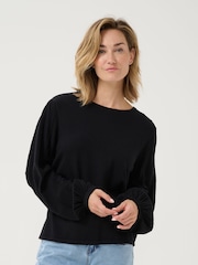 Cream CRDela Premium Knit Black Jumper - Image 1 of 6