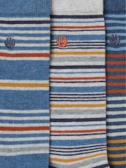 FatFace Blue 3 Pairs of Striped Socks - Image 2 of 2