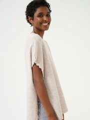 Cream Grey Soft Knit Poncho - Image 4 of 6