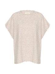 Cream Grey Soft Knit Poncho - Image 5 of 6