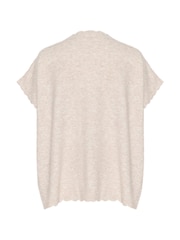 Cream Grey Soft Knit Poncho - Image 6 of 6