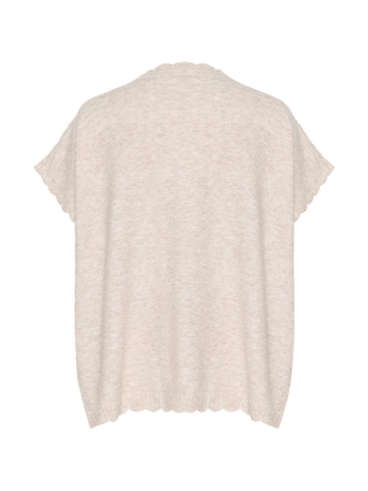 Cream Grey Soft Knit Poncho - Image 6 of 6