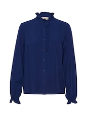 Cream Blue Venea Frill Balloon Sleeve Shirt - Image 5 of 6