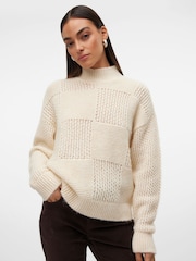 VERO MODA Cream Long Sleeve High Neck Jumper - Image 1 of 6