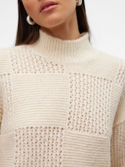 VERO MODA Cream Long Sleeve High Neck Jumper - Image 3 of 6