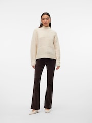 VERO MODA Cream Long Sleeve High Neck Jumper - Image 4 of 6