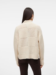 VERO MODA Cream Long Sleeve High Neck Jumper - Image 5 of 6