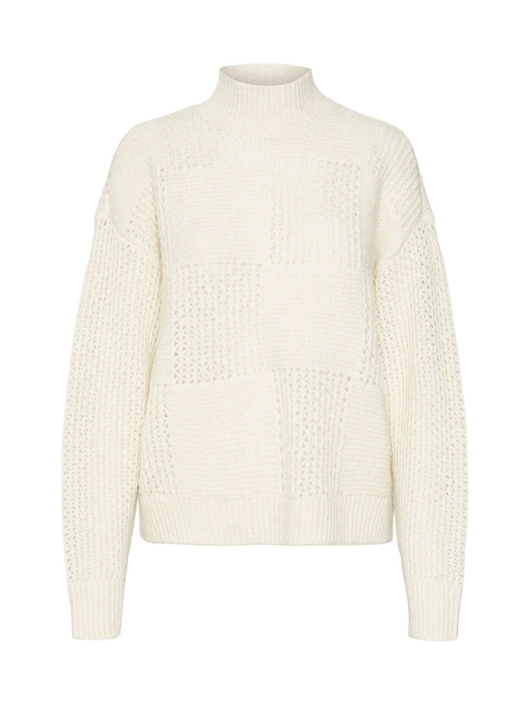 VERO MODA Cream Long Sleeve High Neck Jumper - Image 6 of 6