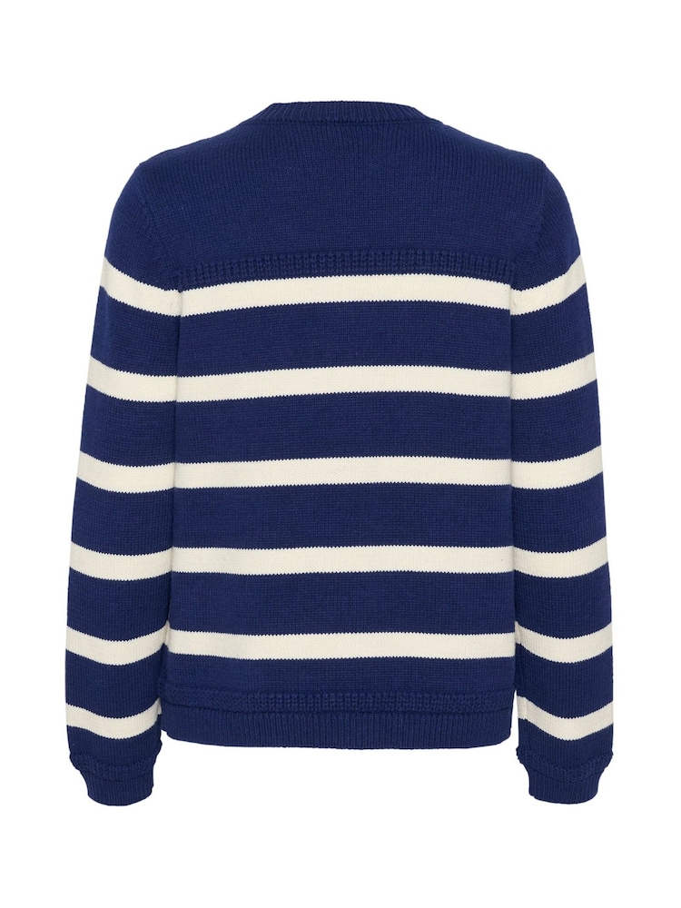 Cream CRMuka Round Neck Blue Cardigan - Image 6 of 6