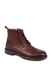 Jones Bootmaker Brown Guiseley Leather Lace-Up Boots - Image 2 of 5