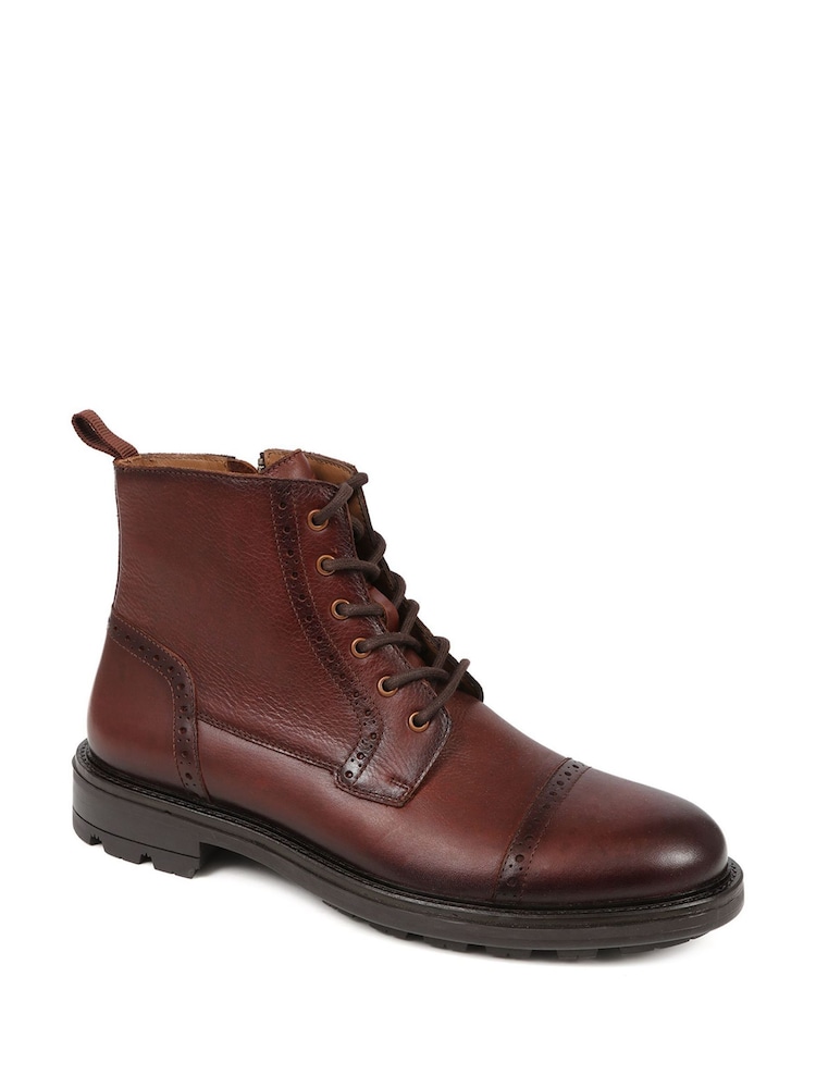 Jones Bootmaker Brown Guiseley Leather Lace-Up Boots - Image 2 of 5