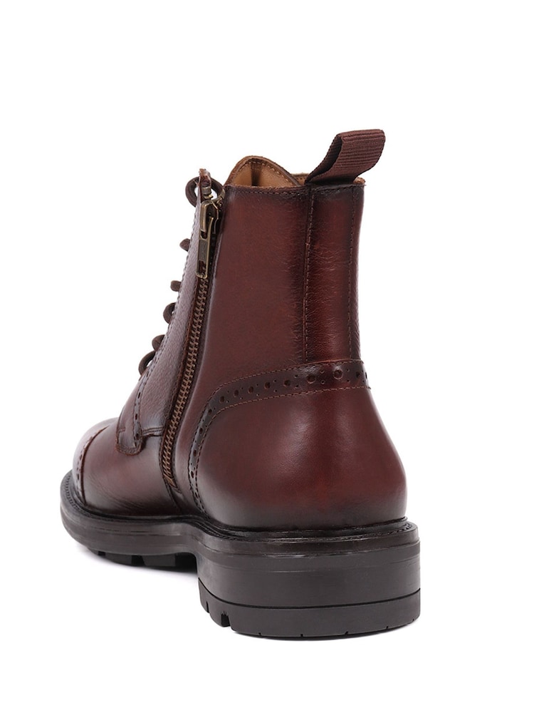 Jones Bootmaker Brown Guiseley Leather Lace-Up Boots - Image 5 of 5