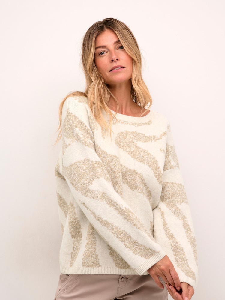 Cream Temikka Long Sleeve Knit Pullover Jumper - Image 1 of 6