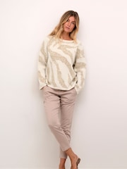 Cream Temikka Long Sleeve Knit Pullover Jumper - Image 3 of 6