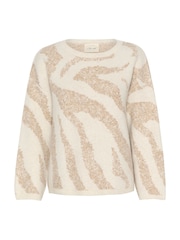 Cream Temikka Long Sleeve Knit Pullover Jumper - Image 5 of 6