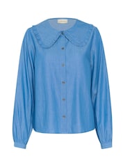 Cream Blue CRKami Casual Collar 100% Cotton Shirt - Image 5 of 6
