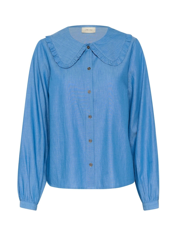 Cream Blue CRKami Casual Collar 100% Cotton Shirt - Image 5 of 6