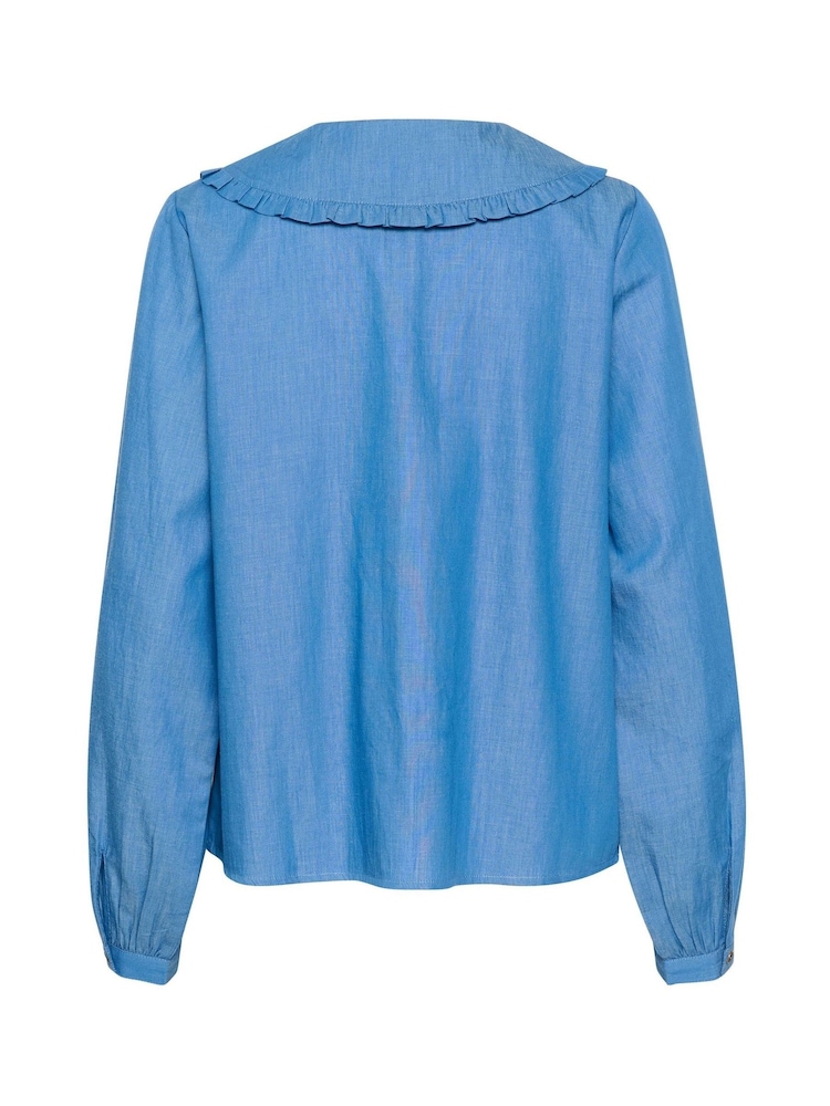 Cream Blue CRKami Casual Collar 100% Cotton Shirt - Image 6 of 6