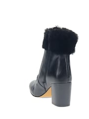 Jones Bootmaker Kelsie Black Faux Fur-Cuffed Ankle Boots - Image 2 of 5