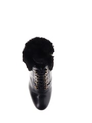 Jones Bootmaker Kelsie Black Faux Fur-Cuffed Ankle Boots - Image 5 of 5