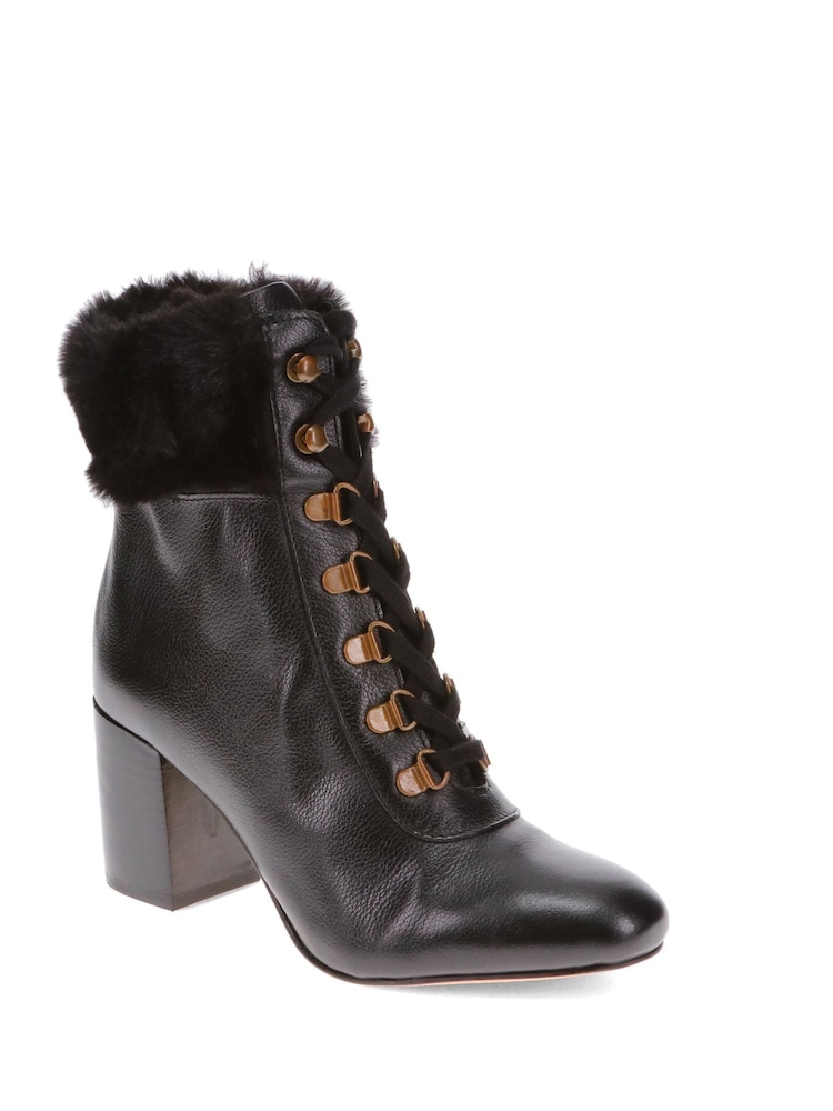 črna - Jones Bootmaker naravna Kelsie Faux Fur-Cuffed Ankle gležnjarji - Slika 5 iz 5 črna - Jones Bootmaker naravna Kelsie Faux Fur-Cuffed Ankle gležnjarji - Slika 5 iz 5