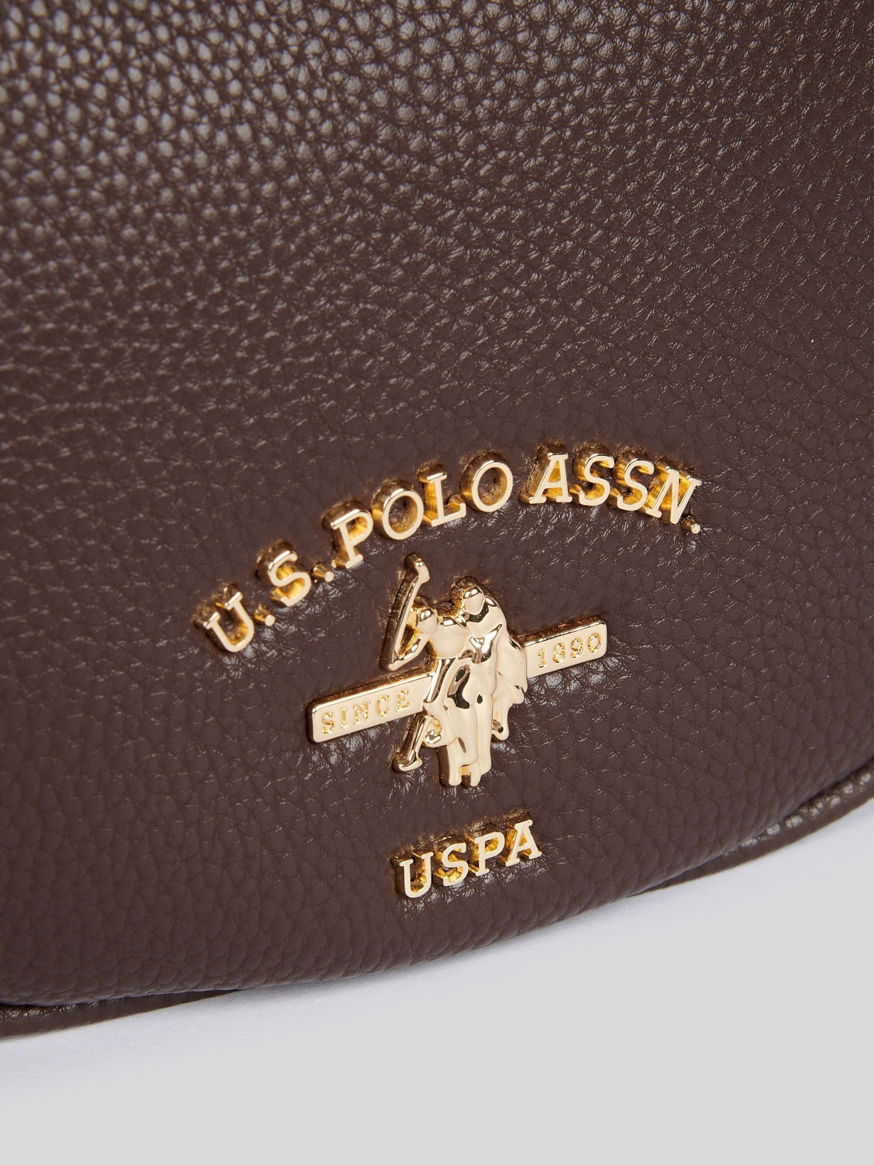 Buy U.S. Polo Assn. Brown Womens Stanford Small Hobo Bag from Next USA