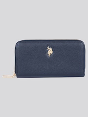 U.S. Polo Assn. Blue Womens Large D-Zip Wallet - Image 1 of 6