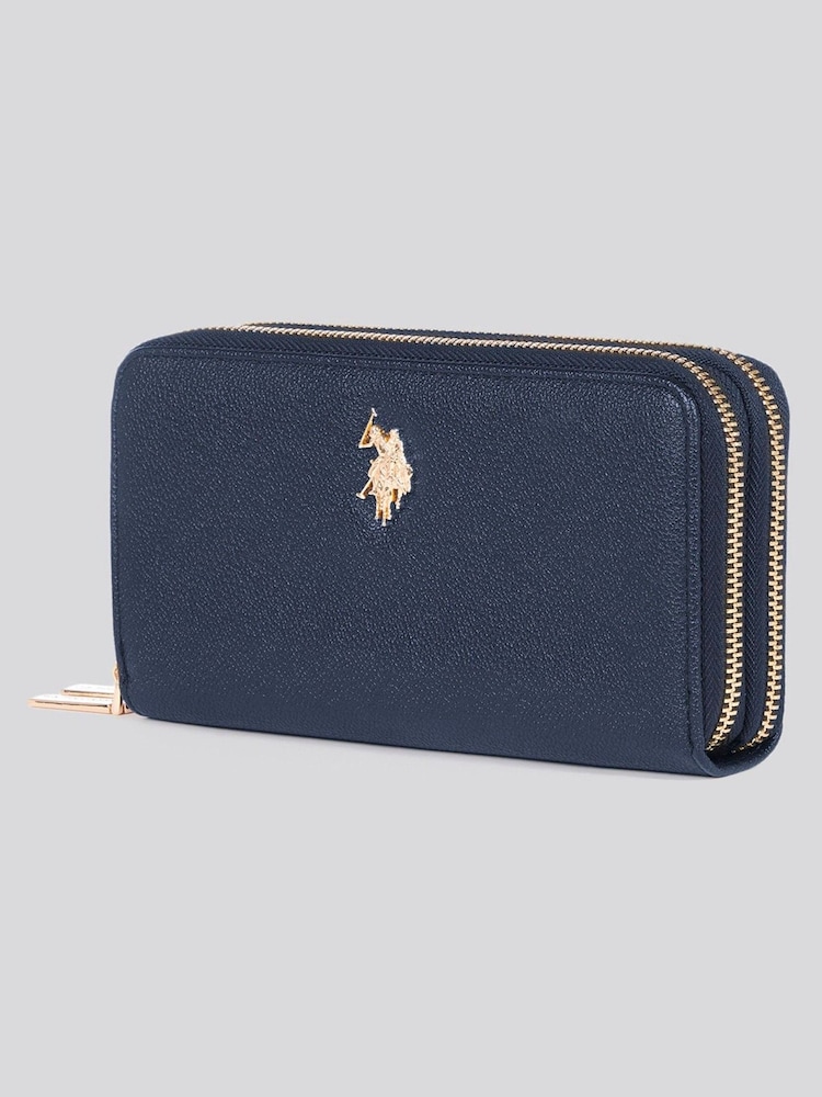 U.S. Polo Assn. Blue Womens Large D-Zip Wallet - Image 2 of 6