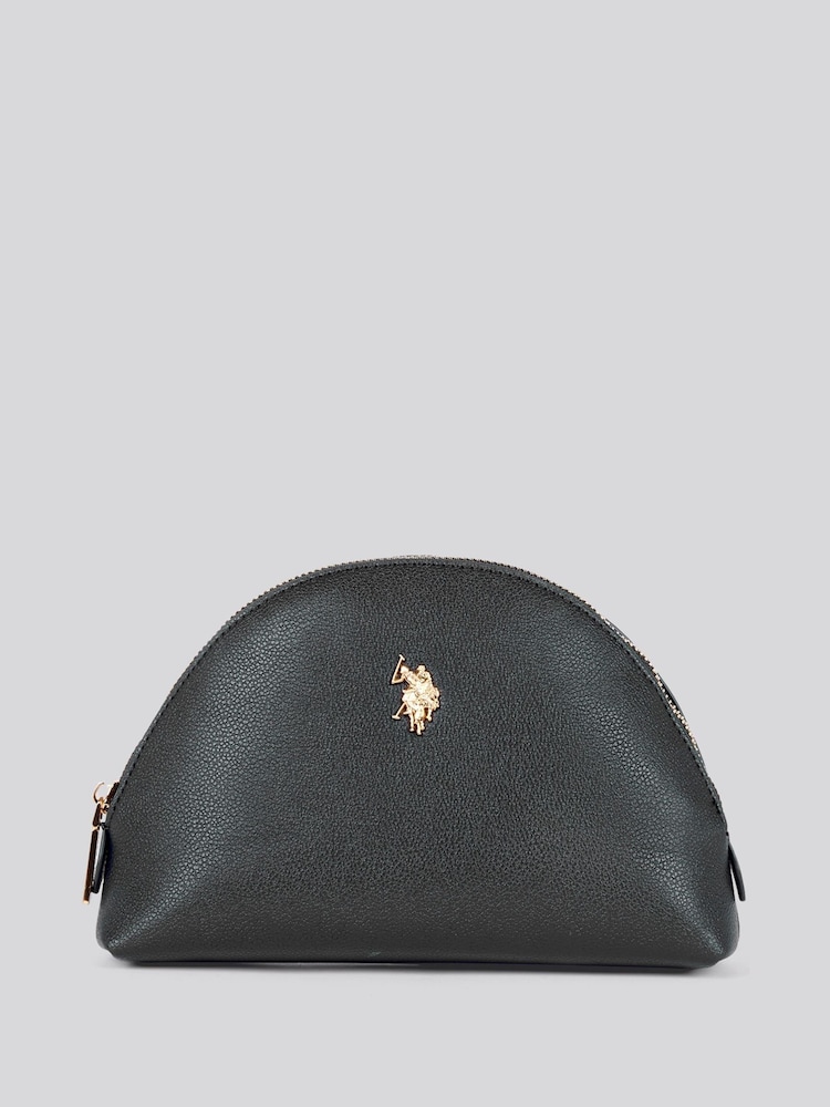 U.S. Polo Assn. Black Womens Jones Round Make Up"/" Beauty Bag - Image 1 of 6