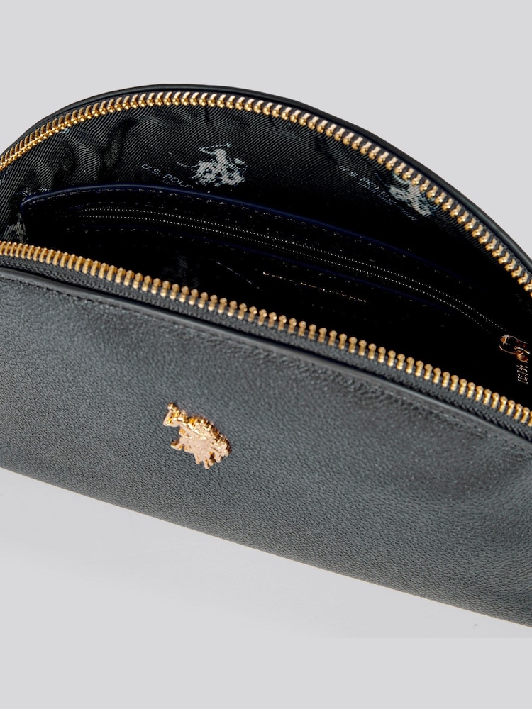U.S. Polo Assn. Black Womens Jones Round Make Up"/" Beauty Bag - Image 6 of 6