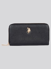 U.S. Polo Assn. Black Womens Large D-Zip Wallet - Image 1 of 5