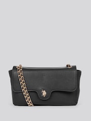 U.S. Polo Assn. Black Womens Jones Flap Cross-Body Chain Bag - Image 1 of 6