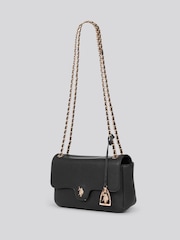 U.S. Polo Assn. Black Womens Jones Flap Cross-Body Chain Bag - Image 2 of 6