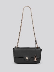 U.S. Polo Assn. Black Womens Jones Flap Cross-Body Chain Bag - Image 4 of 6