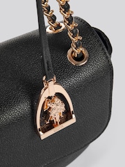U.S. Polo Assn. Black Womens Jones Flap Cross-Body Chain Bag - Image 6 of 6