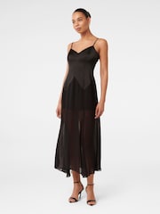 Forever New Black Scarlett Sheer Skirt Midi Dress - Image 4 of 4