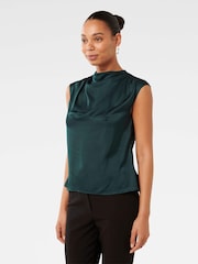 Forever New Green Jess Drape Neck Blouse - Image 4 of 5