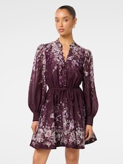Forever New Purple Anastasia Petite Printed Skater Mini Dress - Image 1 of 5