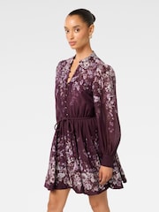 Forever New Purple Anastasia Petite Printed Skater Mini Dress - Image 4 of 5