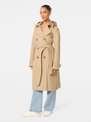 Forever New Natural Maggie Petite Hooded Trench Coat - Image 4 of 4