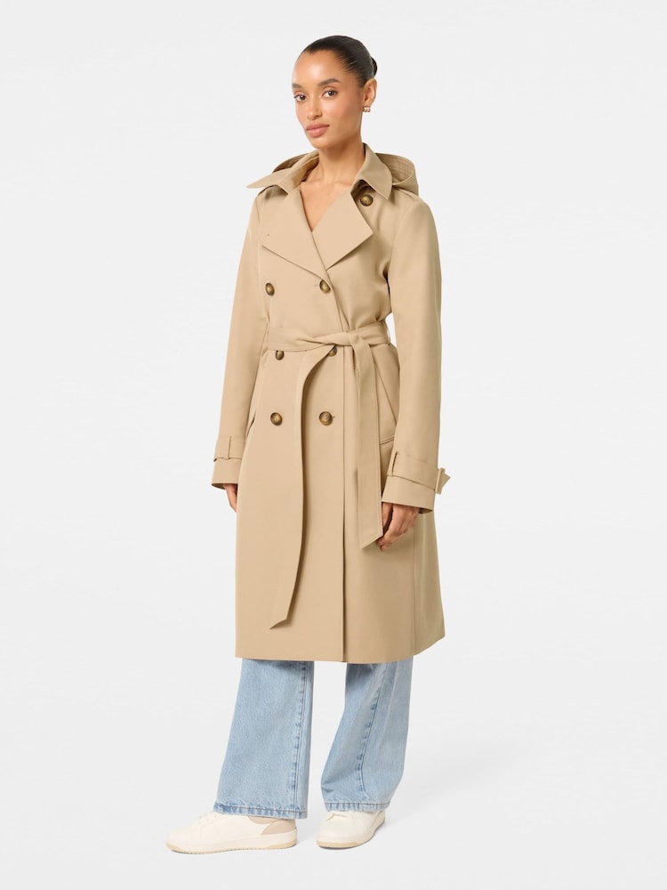 Forever New Natural Maggie Petite Hooded Trench Coat - Image 4 of 4