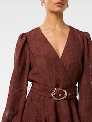 Forever New Red Amila Petite Belted Godet Mini Dress - Image 3 of 5
