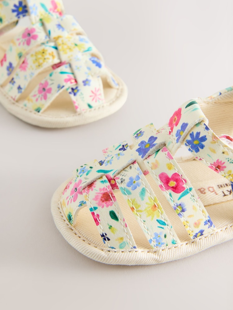 Multi Floral Print Baby Fisherman Sandals (0-24mths) - Image 3 of 5