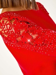 Roman Red Diamante Sleeve Knit Jumper - Image 2 of 5