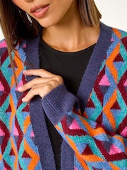 Roman Geometric Patterned Cardigan - Imagem 3 de 6