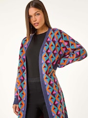Roman Geometric Patterned Cardigan - Imagem 4 de 6