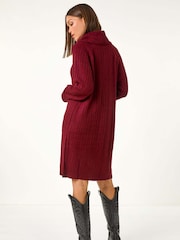 Roman Red Roll Neck Knitted Jumper Dress - Image 2 of 5
