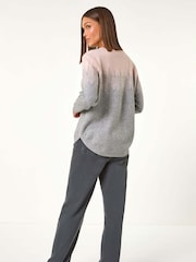 Roman Pink Hotfix Colour Block Knitted Jumper - Image 3 of 5